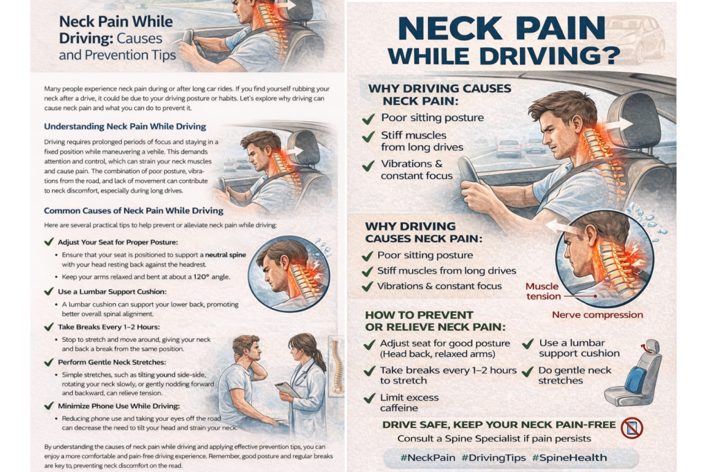 🚗 Neck Pain While Driving: Causes, Prevention & Treatment